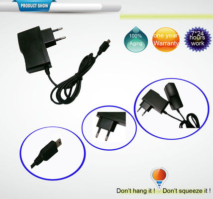 10W 5V 2A دیواری آداپتور برق با کوتاه / میکرو DC پلاگین، دوربین مدار بسته منبع تغذیه