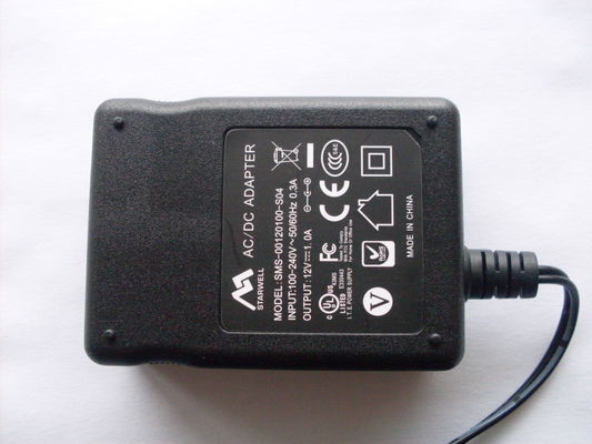 DC 12 Volt 1A 12W AC Power Adapter EN60950-1 UL FCC GS CE SAA C-TICK